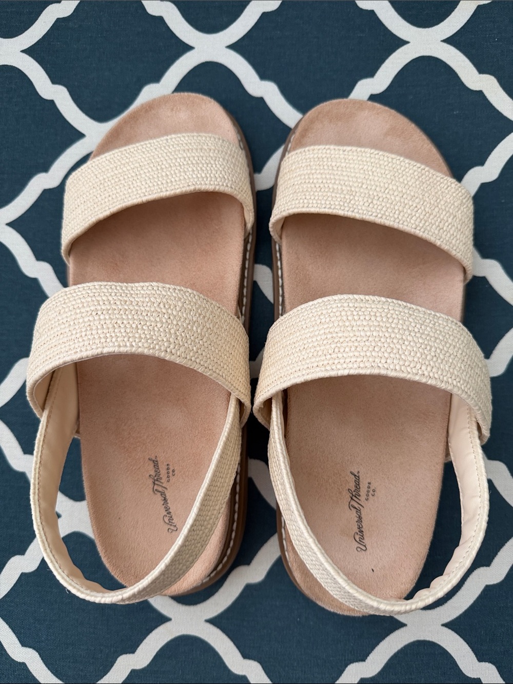 Universal Thread Cream Double-Strap Slingback Sandals Size 9